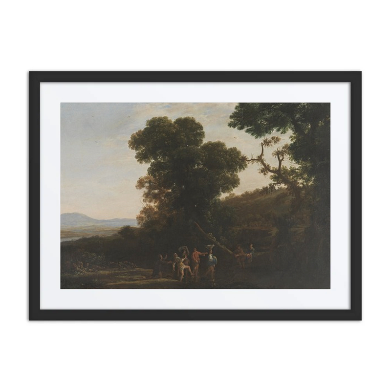 Landscape with Figures Wading Through a Stream
