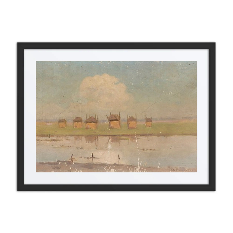 Landscape with Haystacks and Cloud