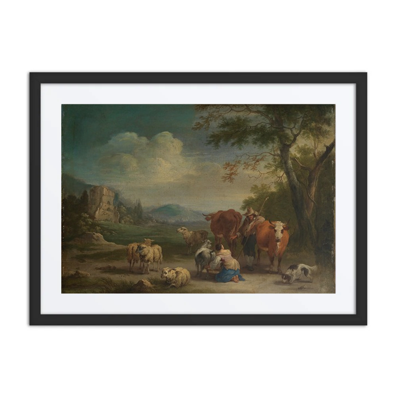 Landscape with Shepherds and Gothic Castle Ruin