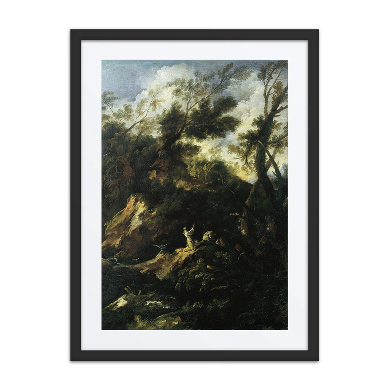 Landscape with Two Praying Monks