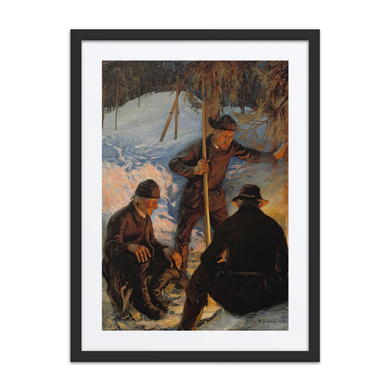 Lumberjacks Around a Campfire