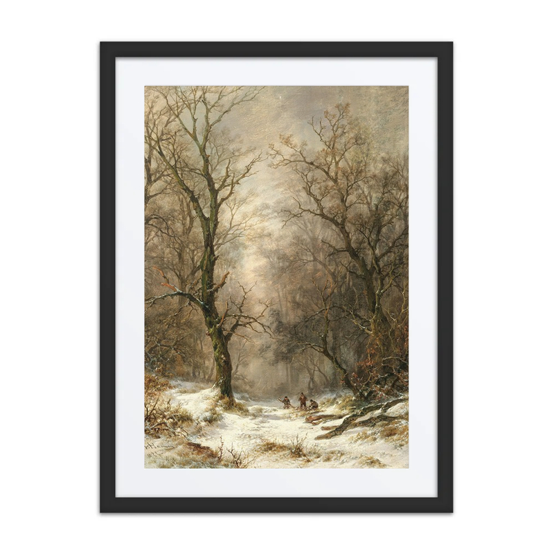 Lumberjacks in a Winter Forest