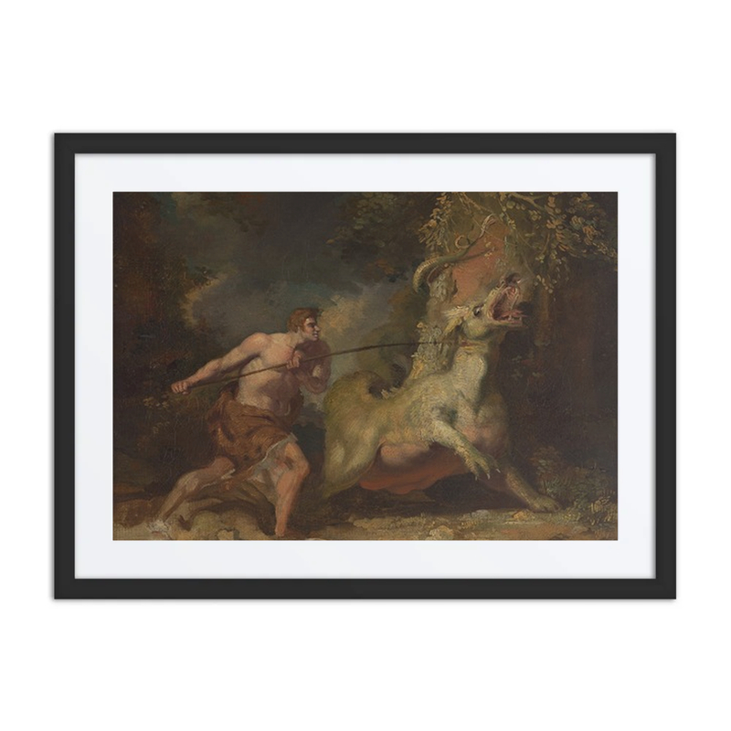 Man Attacking a Monster