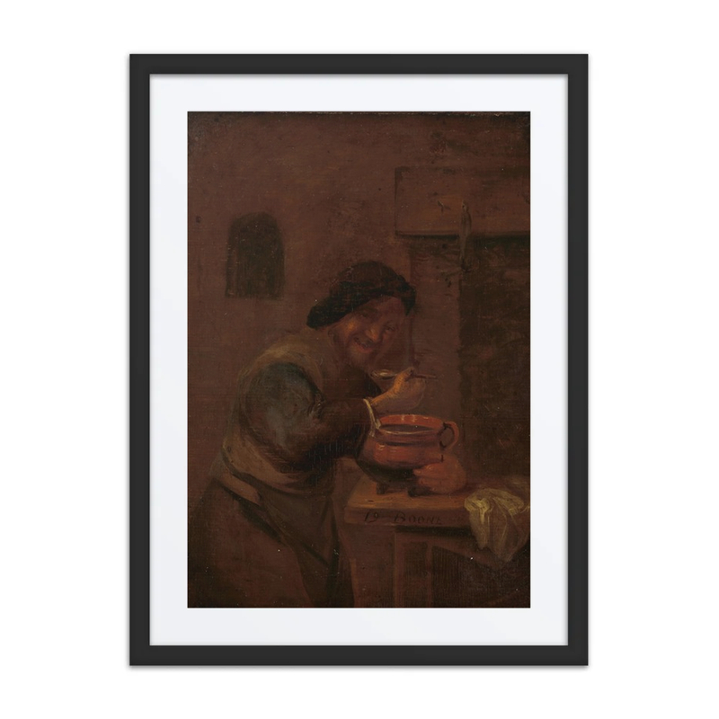 Man Eating from an Earthenware Pot