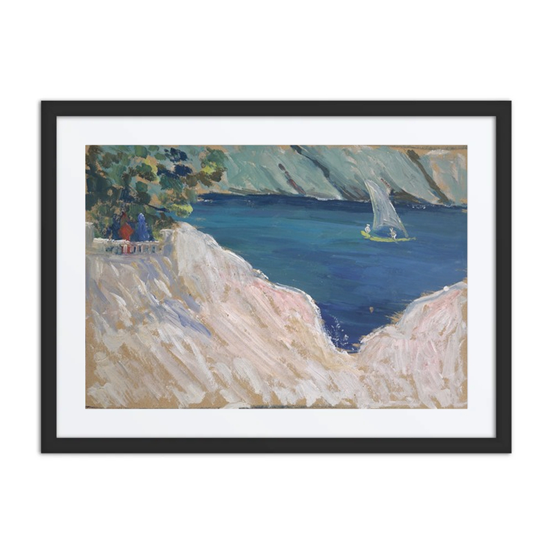 Meeresbucht Mit Segelboot