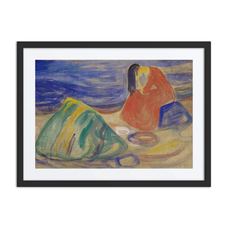 Melancholy. Weeping Woman on the Beach