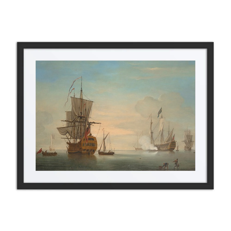 Men of War and Other Craft in a Breeze