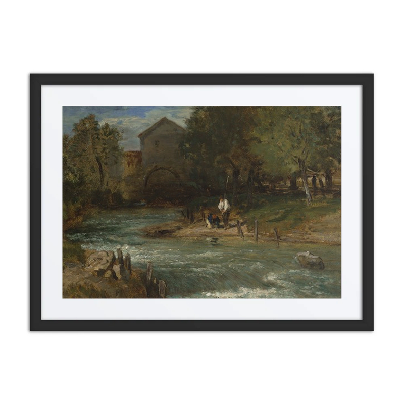 Mill Stream with Fishermen