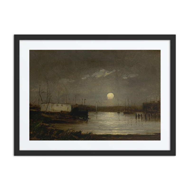 Moon over a Harbor