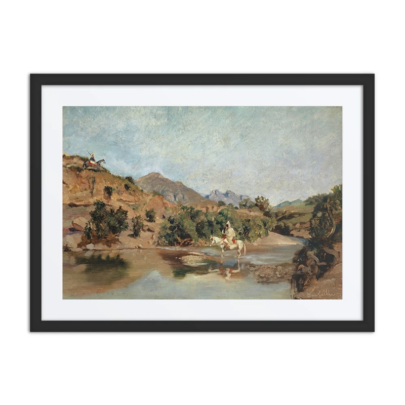 Moroccan Rider Crossing the Ford at Wad Boswicha