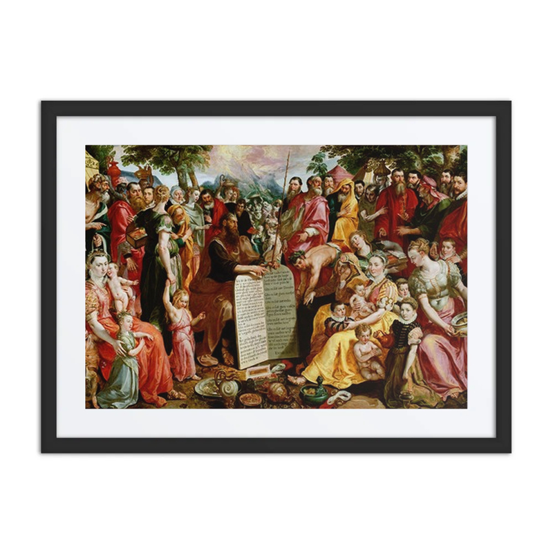 Moses Showing the Tablets of the Law to the Israelites with Portraits of Members of the Panhuys Family, Their Relatives and Friends