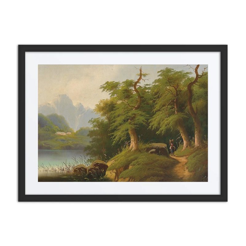 Mountain Lake with Figures