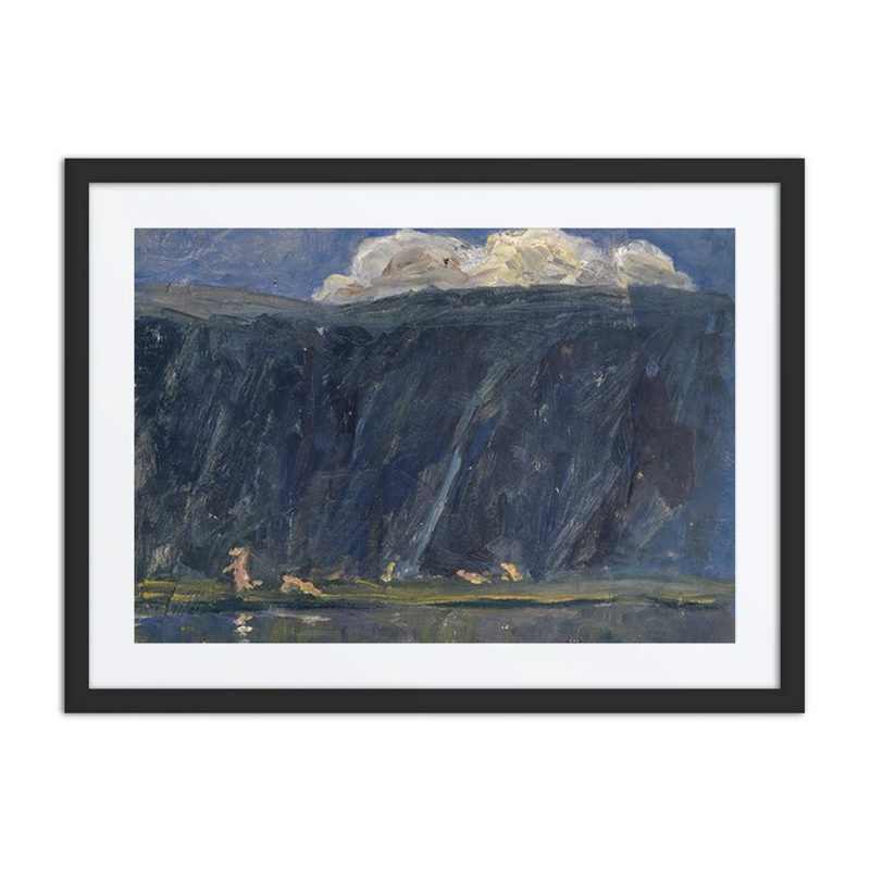Mountain Lake with Nude Figures