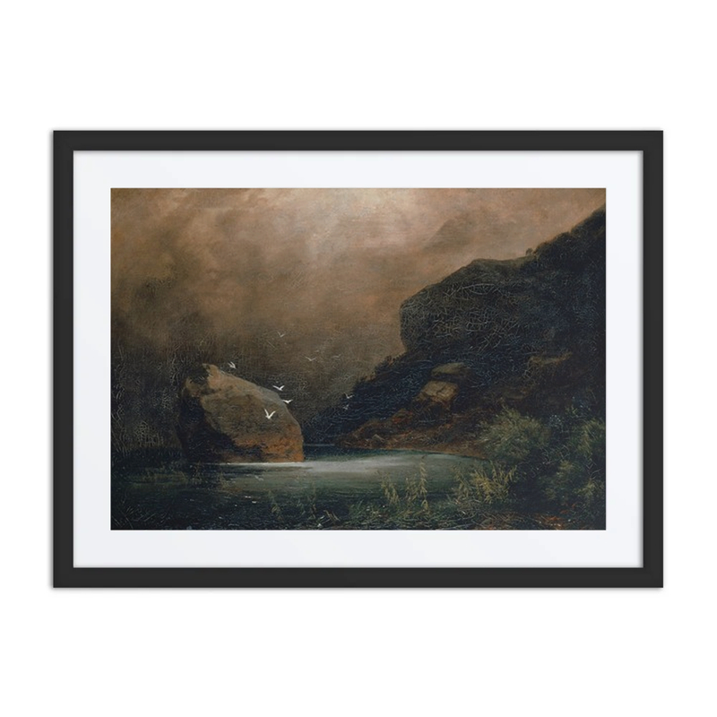 Mountain Lake with Seagulls