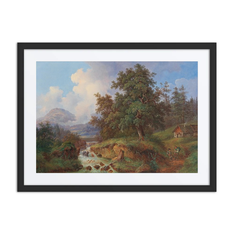 Mountain Landscape with Hikers