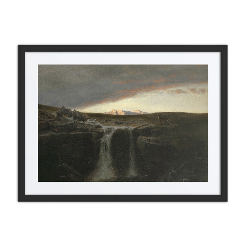 Mountain Landscape with Waterfall