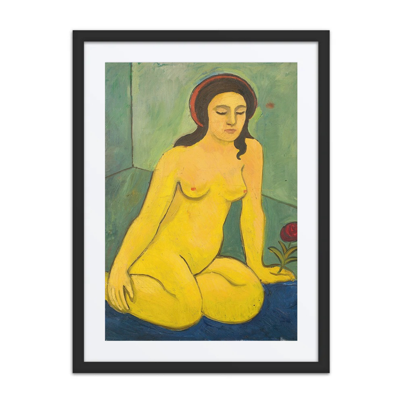 Nacktes Mädchen Mit Roter Blume