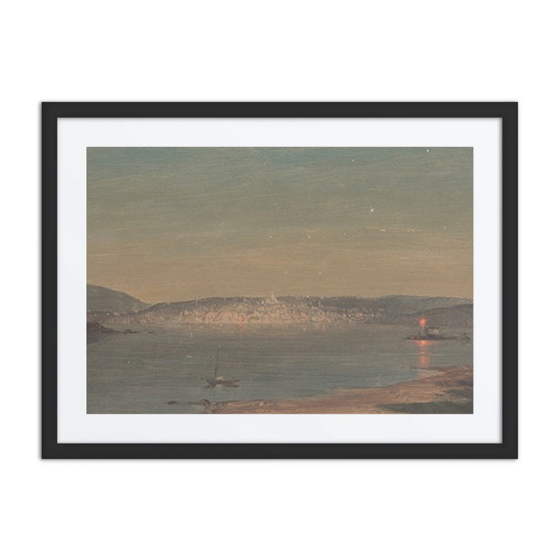 Night View of a Seaport