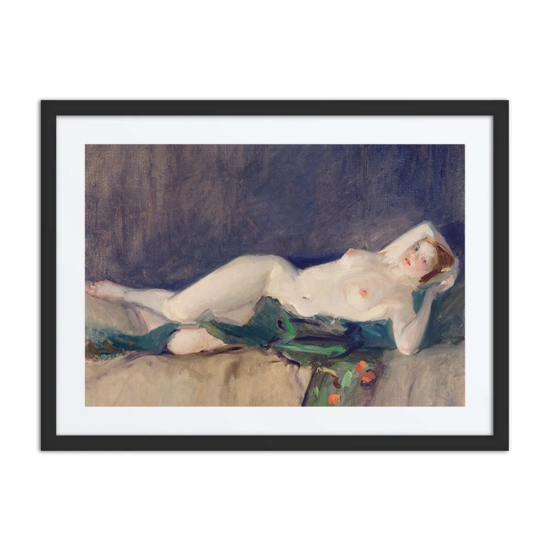 Nude, Green Scarf