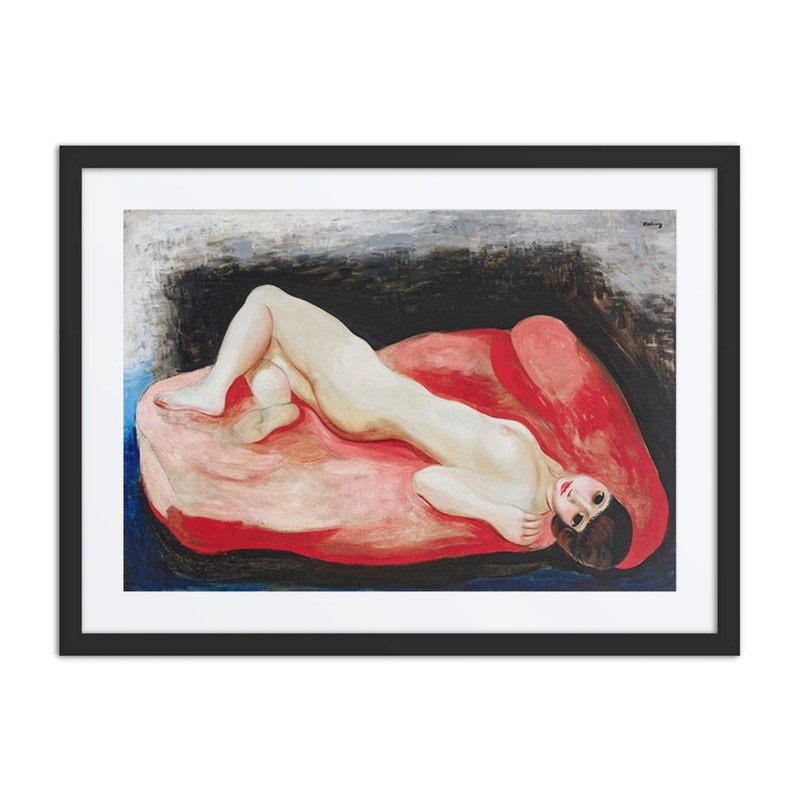 Nude Lying on a Red Couch