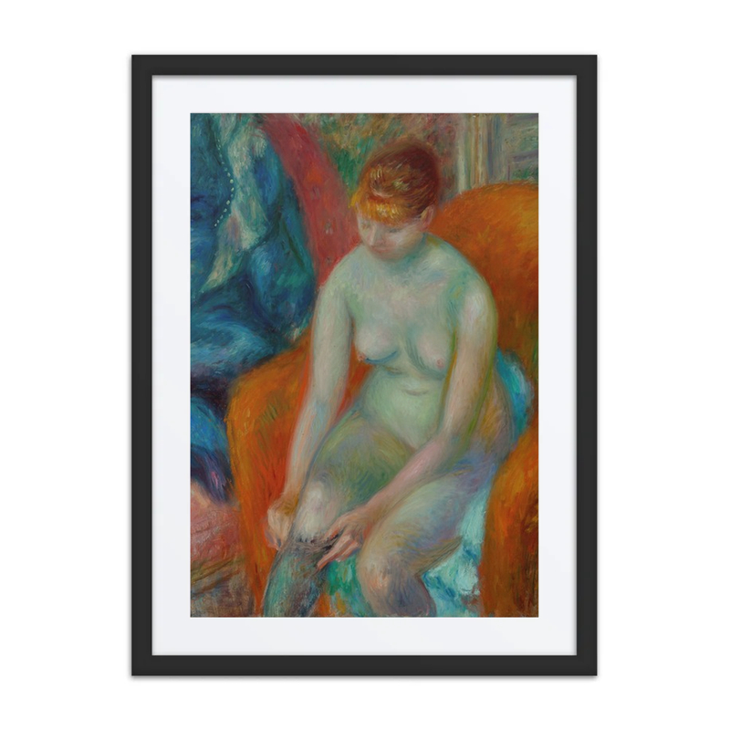 Nude Pulling on Stocking