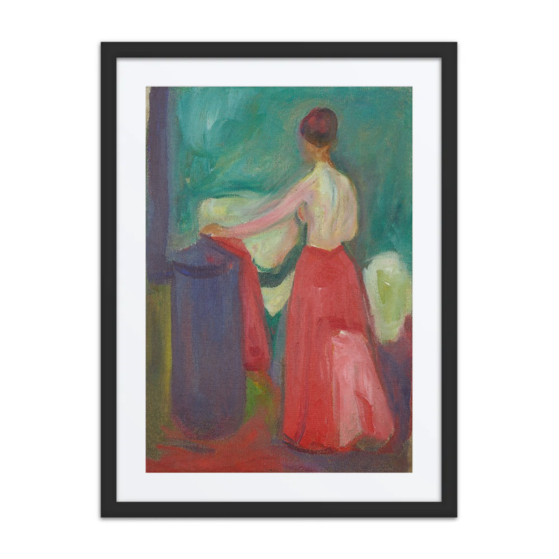 Nude with Red Skirt
