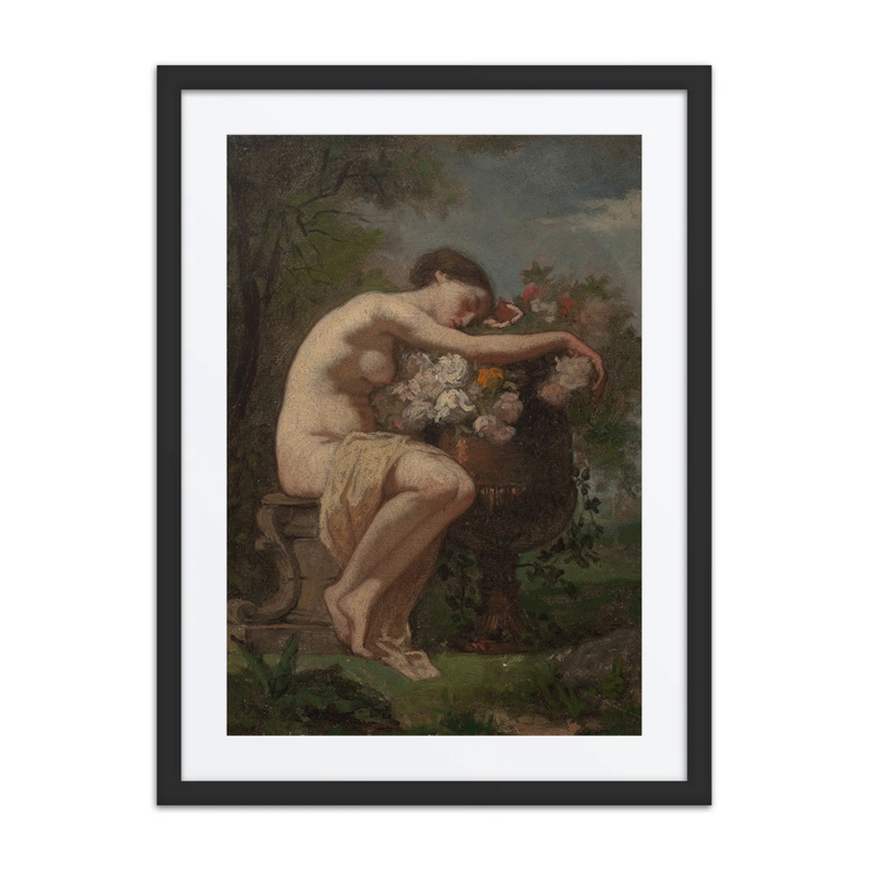 Nymph by a Flower Urn, Study