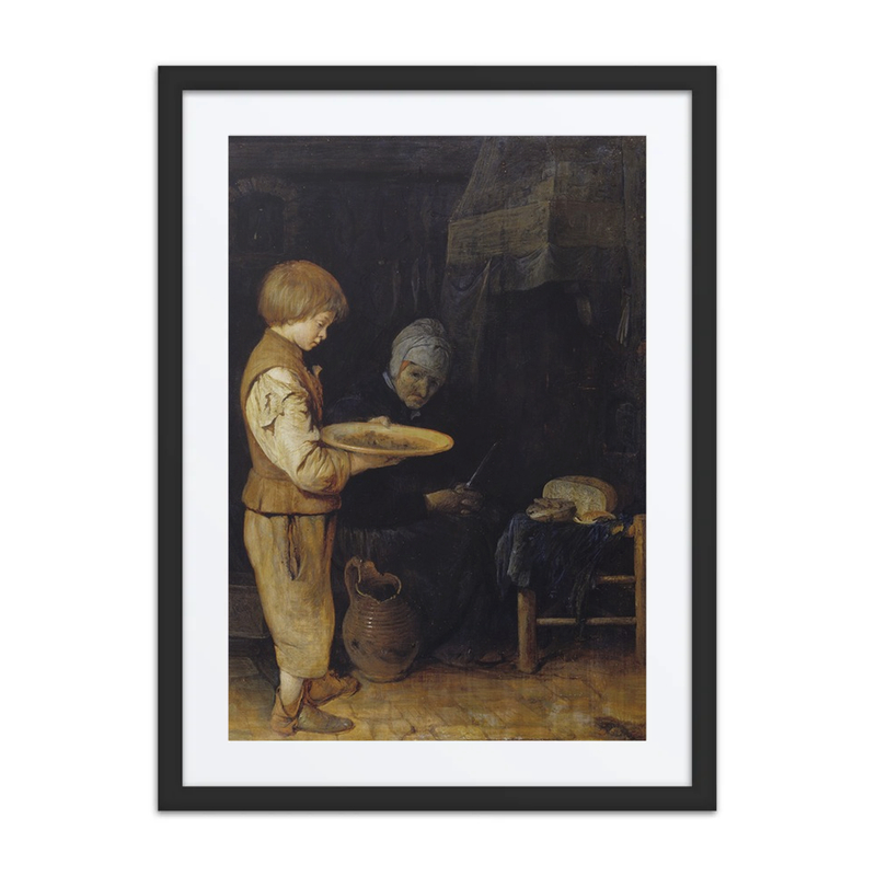 Old Woman and Boy Take a Modest Meal