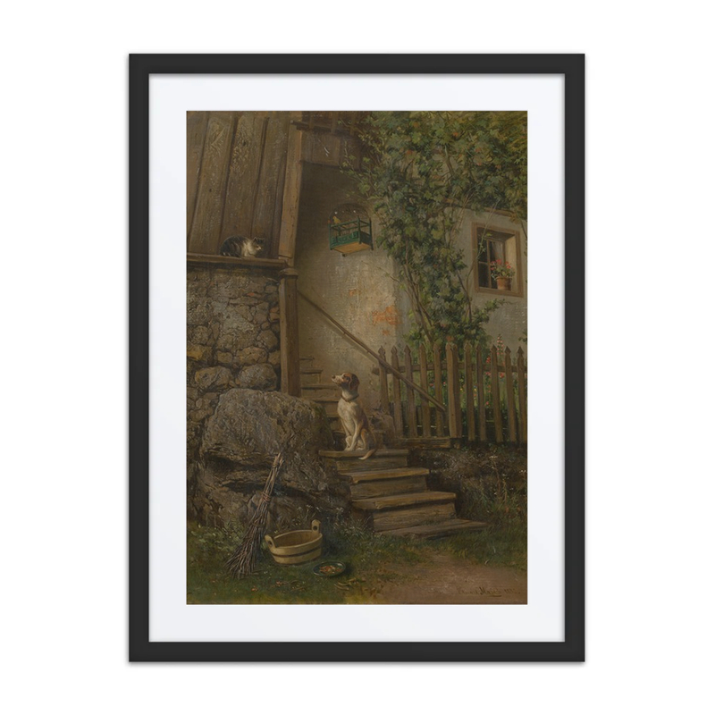 On the Porch (Dog and Cat)