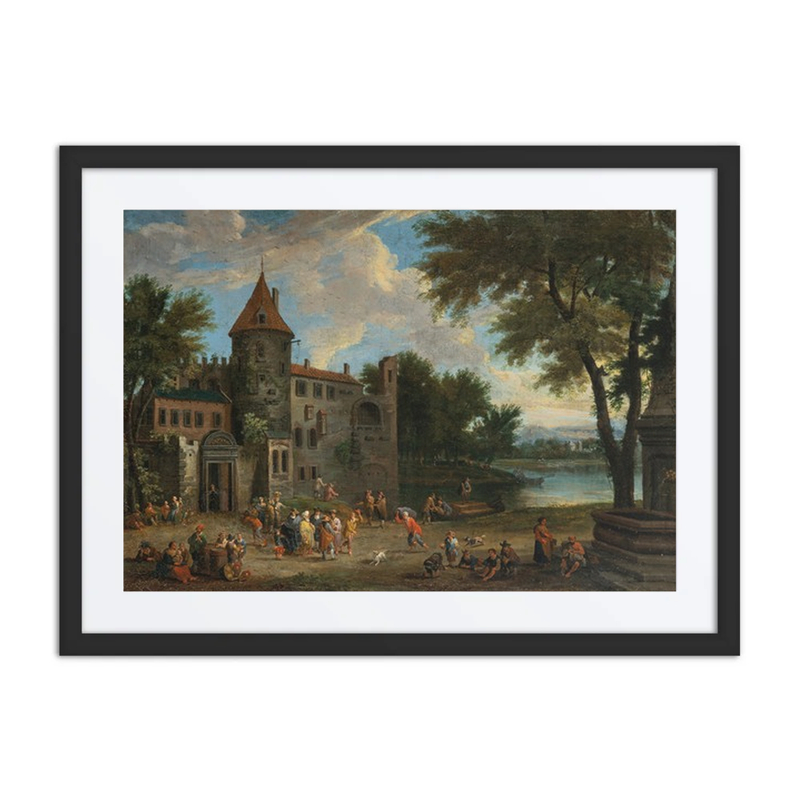 Oriental Merchants Outside a Castle