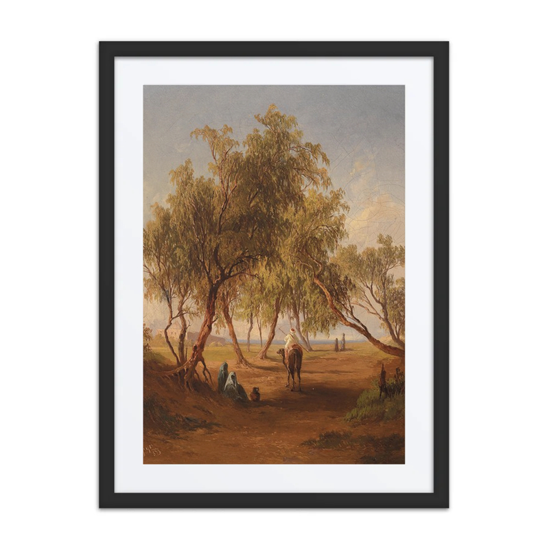 Oriental Rider Approaching a City