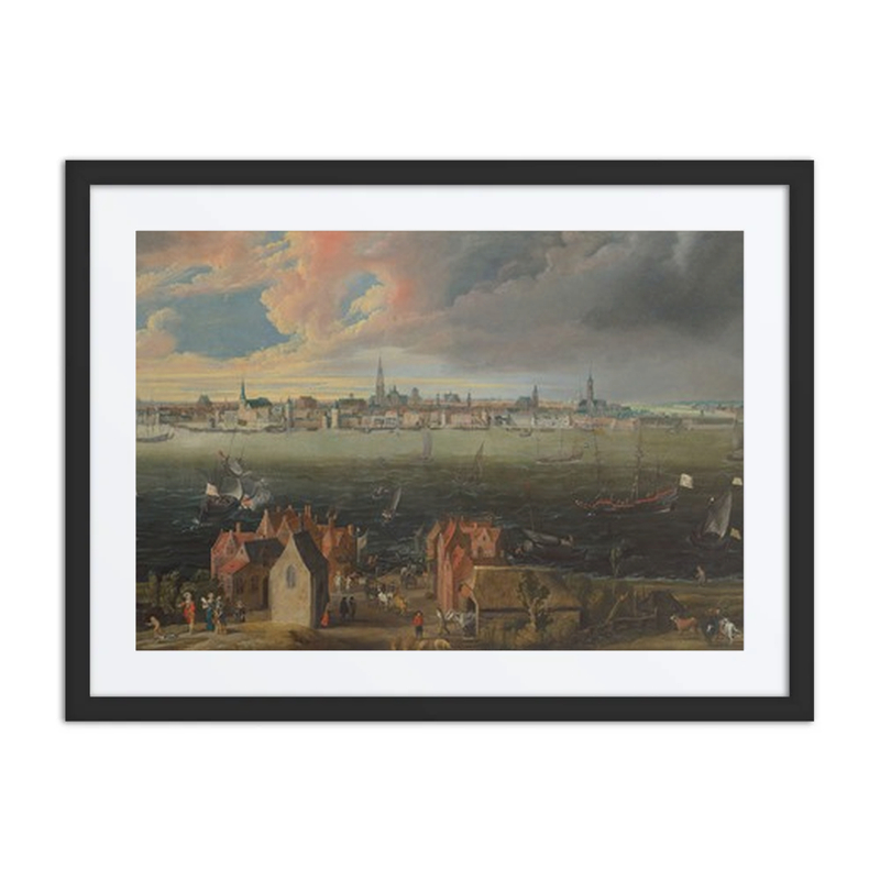 Panoramic View of Antwerp Across the River Scheldt