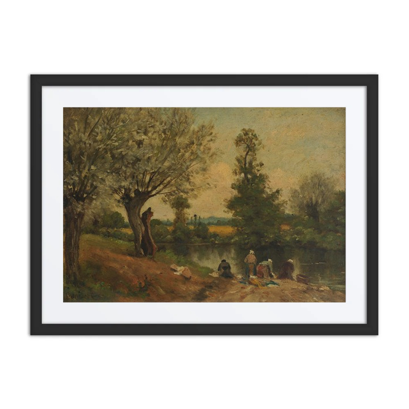 Paysage. Laveuses
