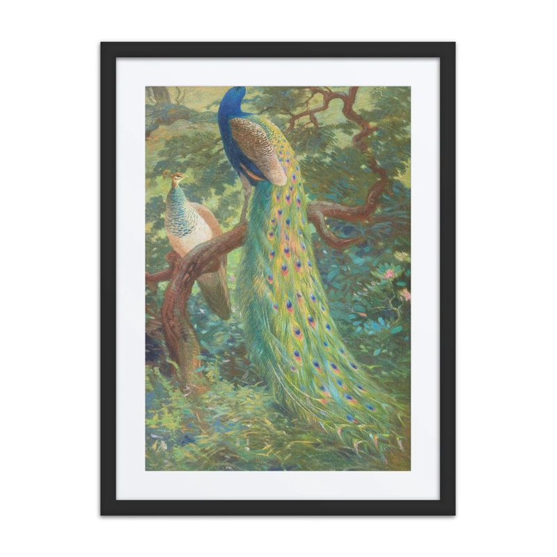 Peafowls on a Branch