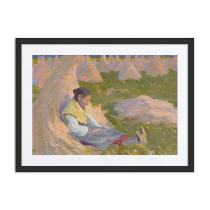 Peasant Girl Seated on Shocks of Grain