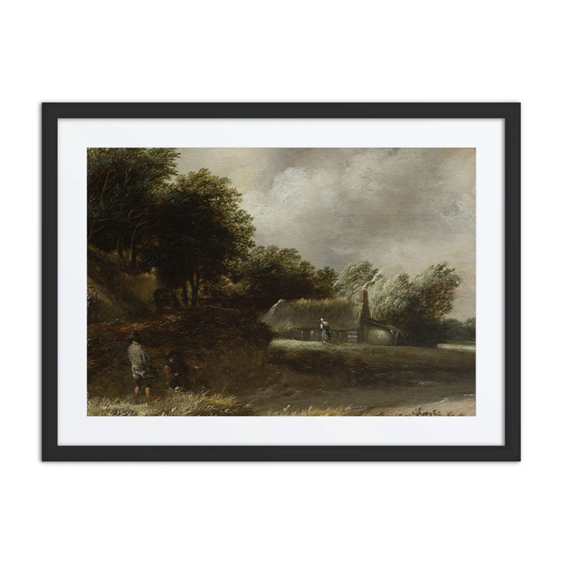 Peasant Huts Along a Stream