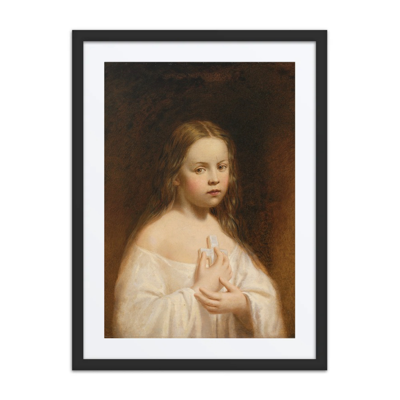 Portrait of a Girl Holding a Cross