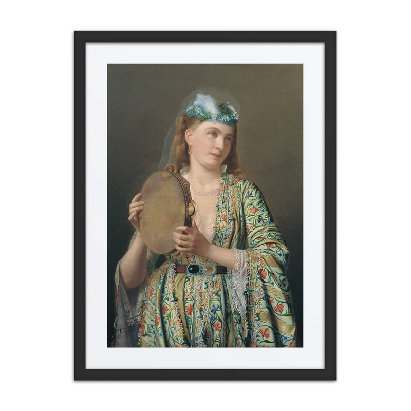 Portrait of a Lady of the Court Playing the Tambourine