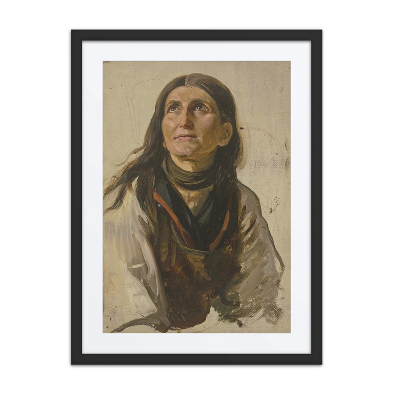 Portrait of a Smiling Peasant Woman with Open Hair