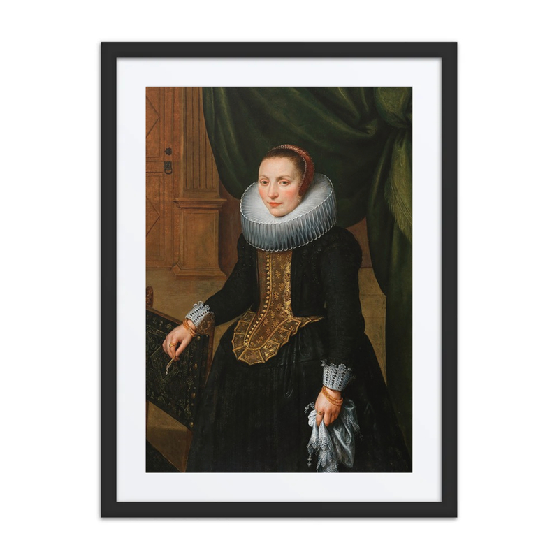 Portrait of an Elegant Lady, Standing by a Chair