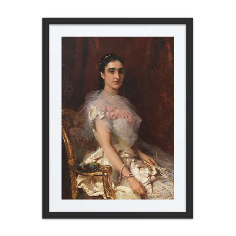 Portrait of an Elegant Lady with a Fan