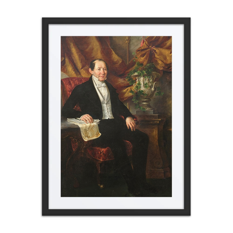 Portrait of Franz Morawetz with the Construction Plan of the Sofienbad