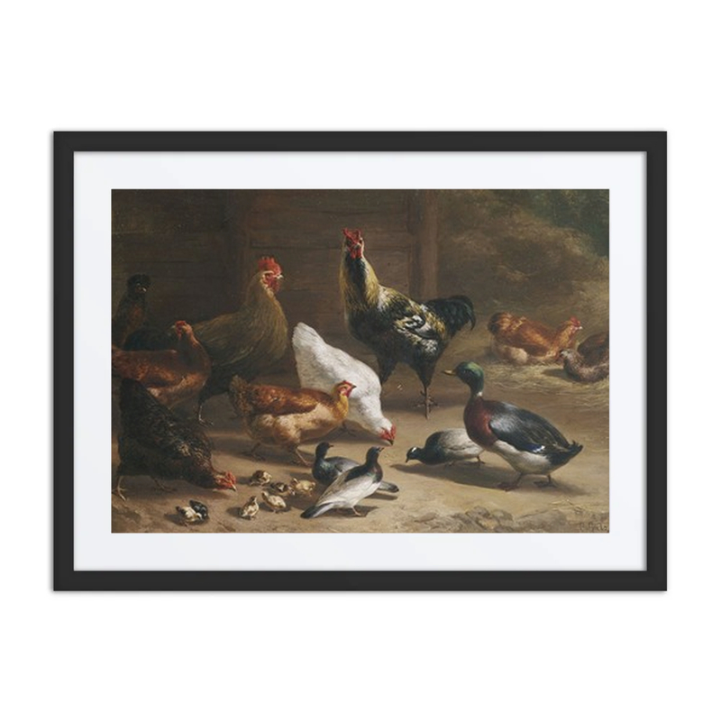 Poultry in a Barn Interior
