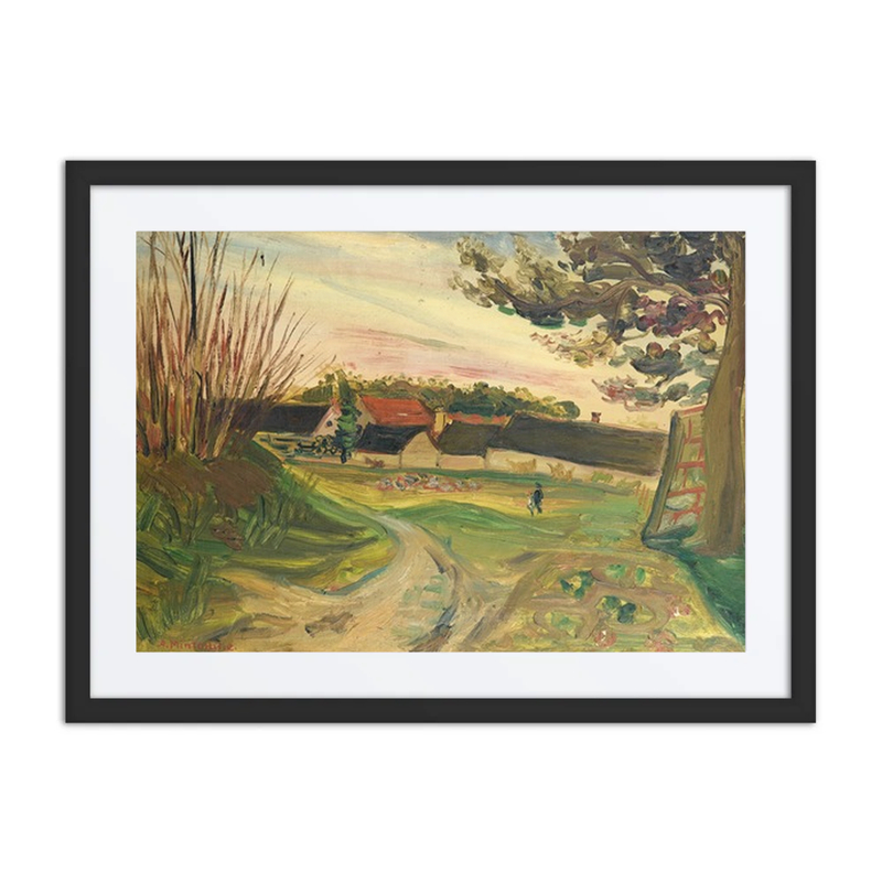 Promeneurs Devant une Ferme