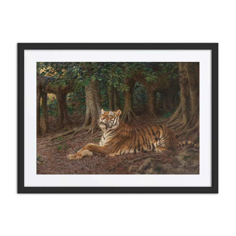 Reclining Tiger in a Forest