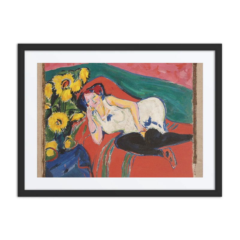 Reclining Woman with Sunflowers