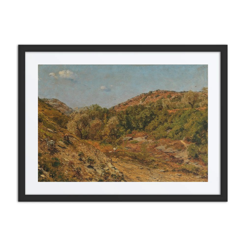 Resting Goats in a Summer Landscape