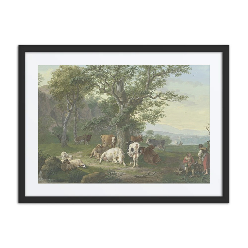Resting Herd Under an Oak Tree