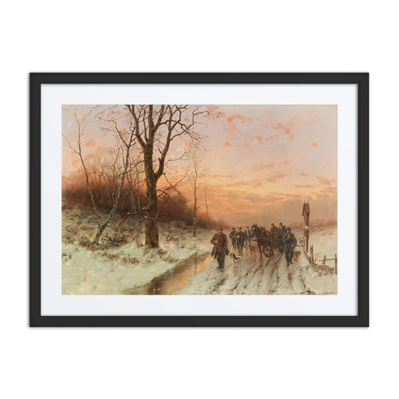 Returning Home from the Hunt at Sunset