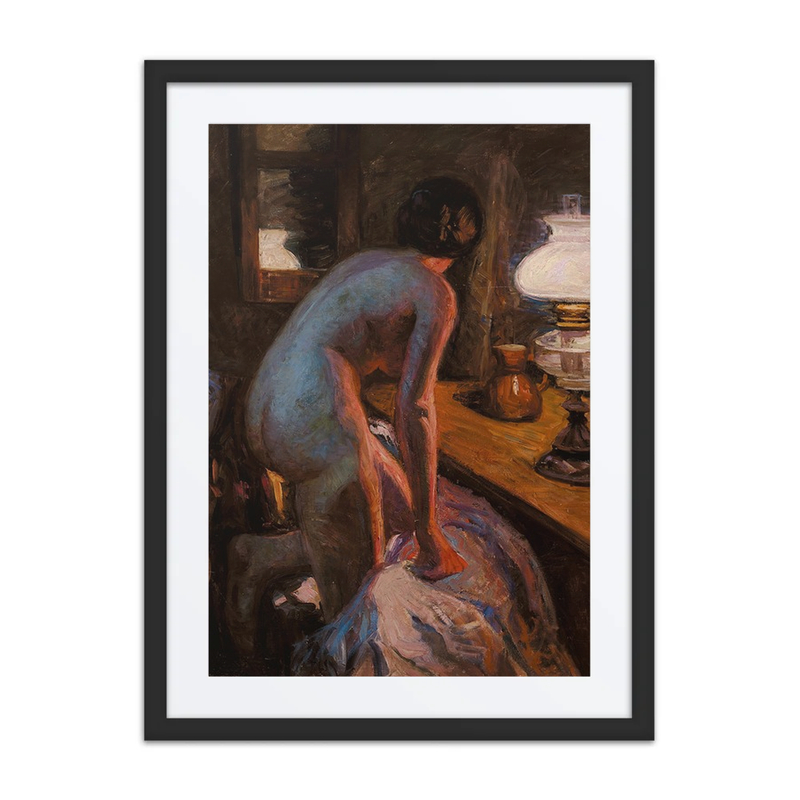 Reversed Model in the Glow of Lamplight